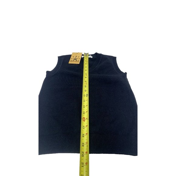 Black Sweater Vest Boys Size 7-8 V-Neck School Uniform Soft Knitted Cotton Top - Picture 3 of 5